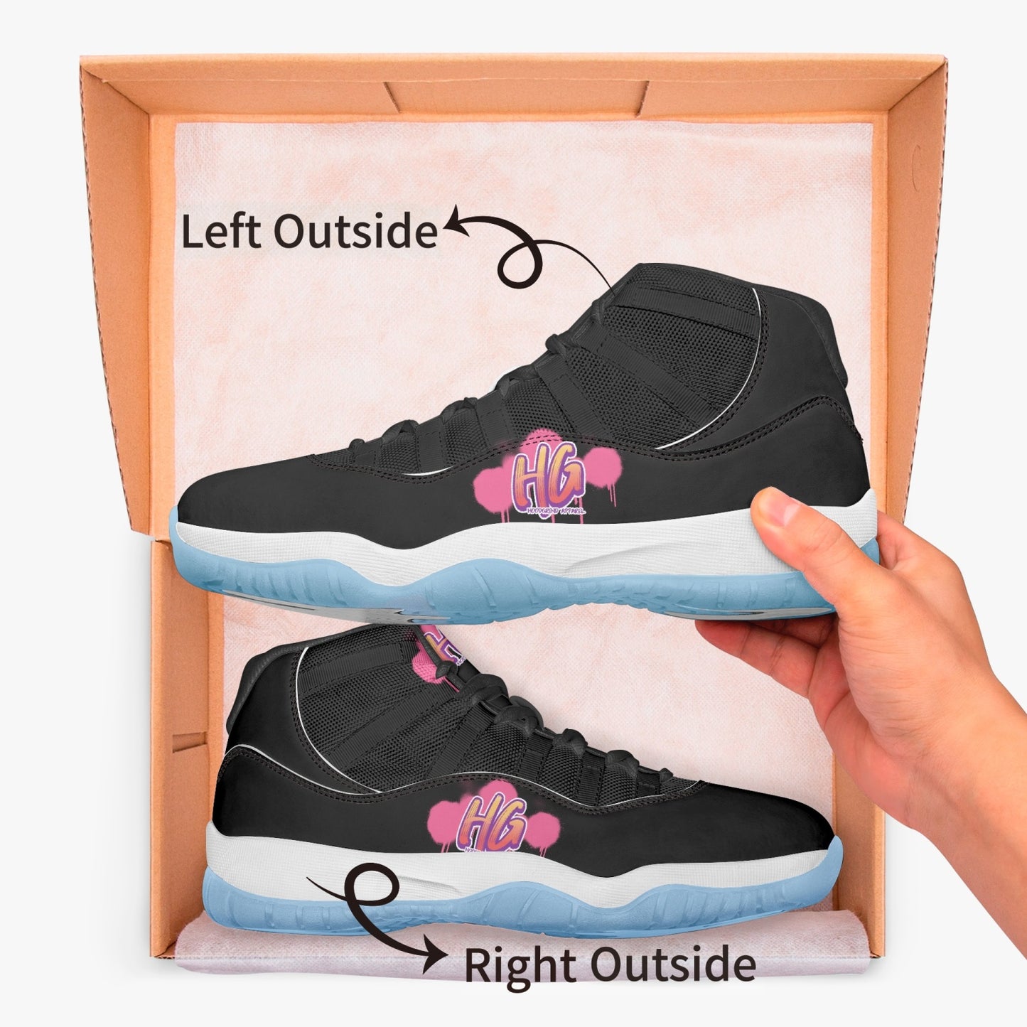 522.  AJ11 Basketball Sneakers -Blue Sole