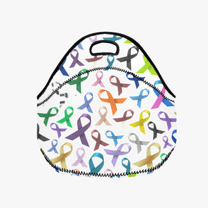 Multi color Ribbon Cancer Awareness  Lunch Bag