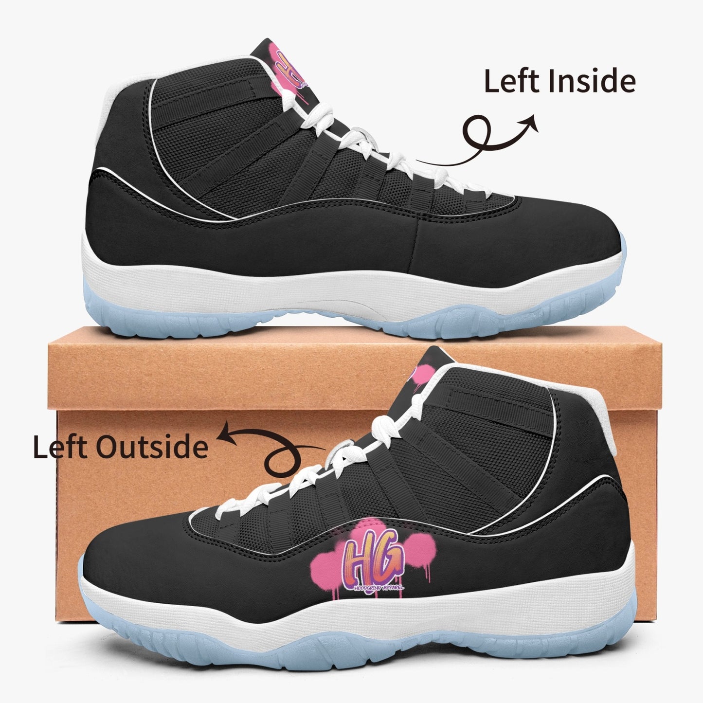 522.  AJ11 Basketball Sneakers -Blue Sole