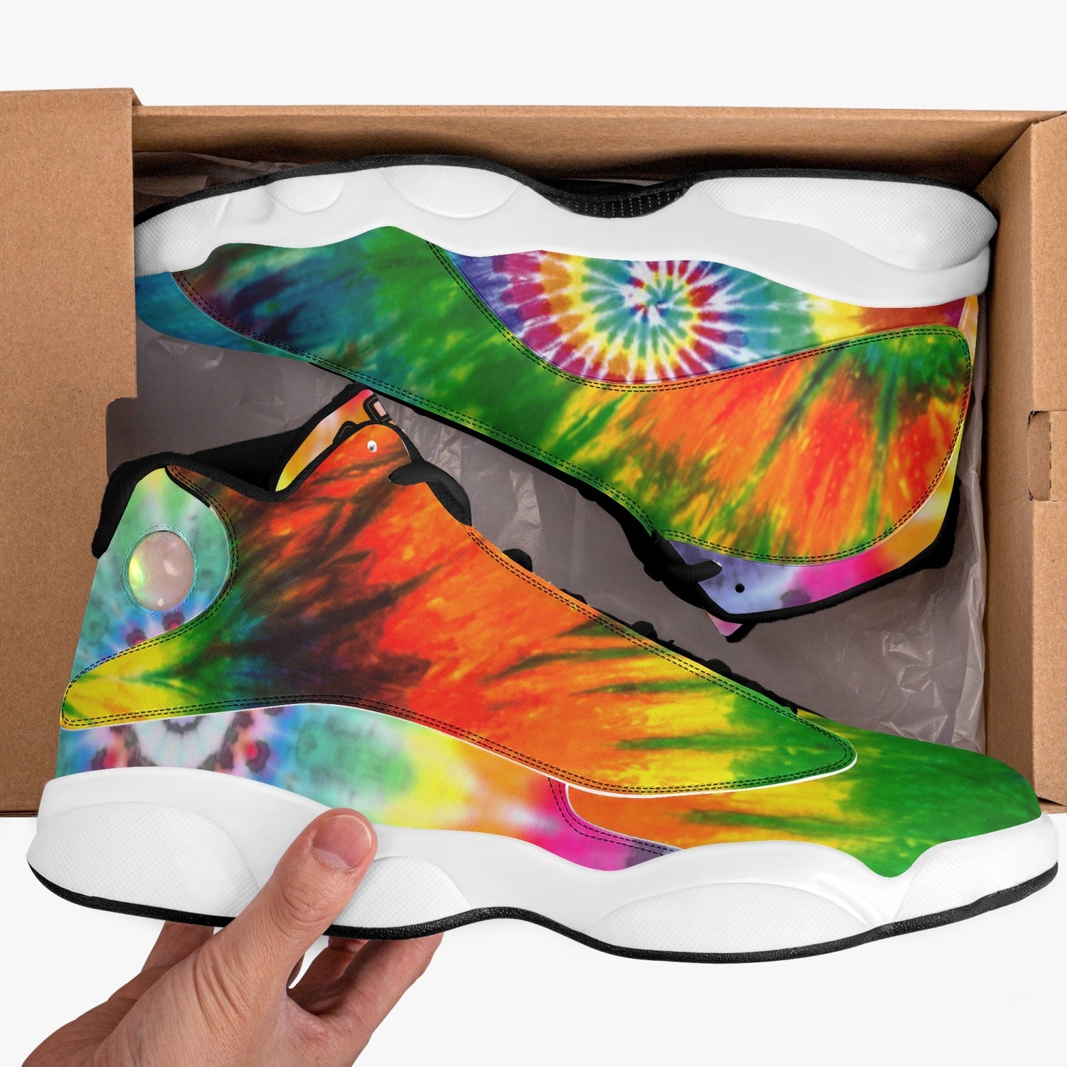 Muscle man tie dye HOODGRIND - High-Top Leather Basketball Kicks